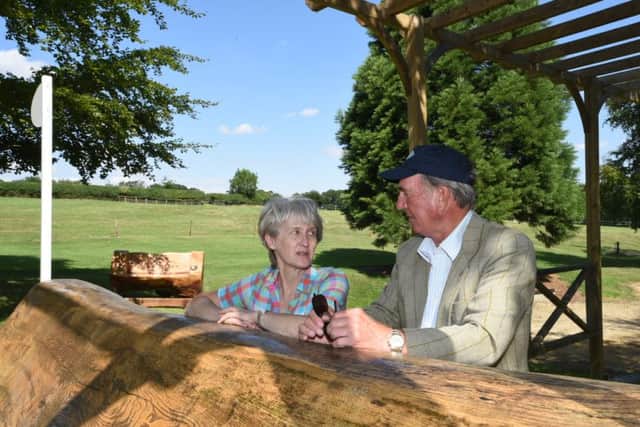 Land Rover Burghley Horse Trials event director Elizabeth Inman talks to course deisgner captain Mark Phillips ahead of the 2015 event. EMN-151208-141858001
