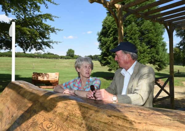 Land Rover Burghley Horse Trials event director Elizabeth Inman talks to course deisgner captain Mark Phillips ahead of the 2015 event. EMN-151208-141858001