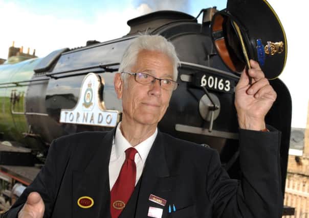 Russ Jenner in front of the Tornado locomotive at Nene Valley Railway. Photo: Chris Lowndes EMN-150109-104606001
