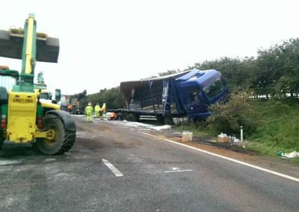 The scene on the A14 westbound today