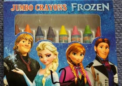 Frozen crayons found to be containing asbestos