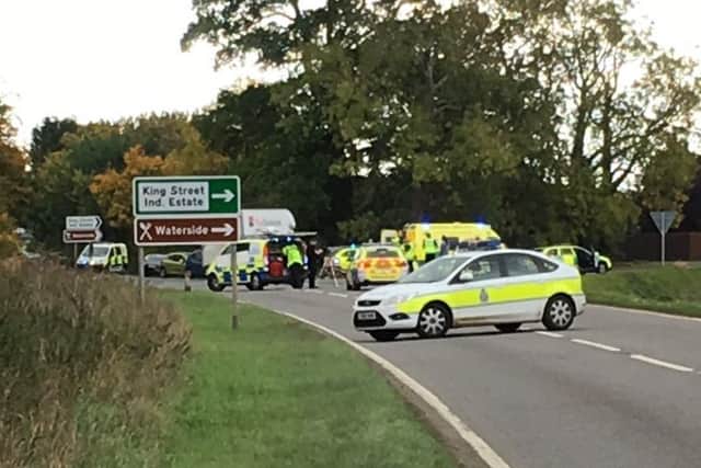 The scene of the crash on the A15 at Baston