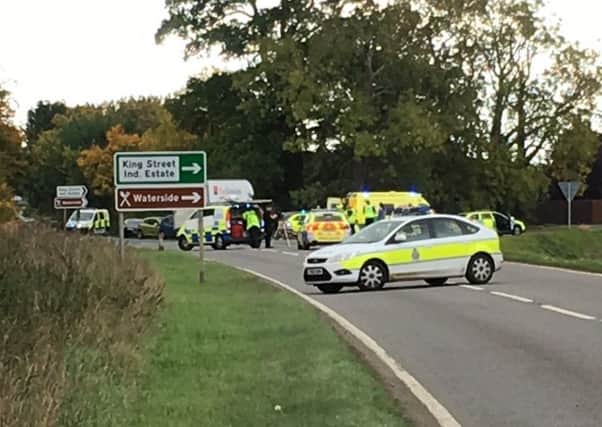 The scene of the crash on the A15 at Baston