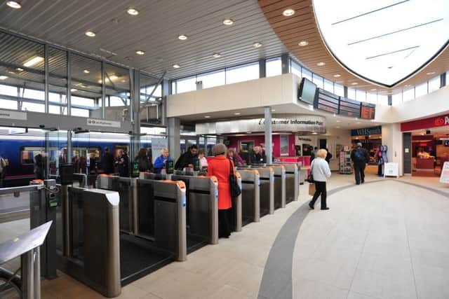 Peterborough rail station train station railway station interior exterior