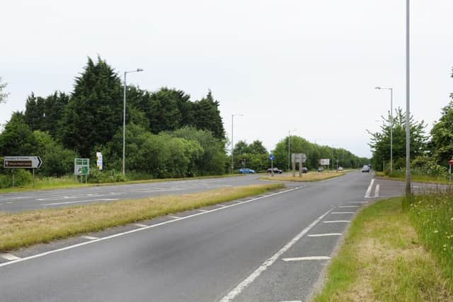 Station Road Junction (right of picture) on the A17 at Terrington St Clement ANL-150620-114412009