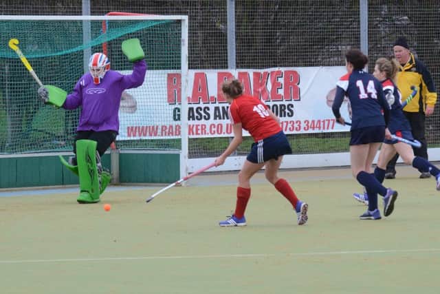 Katy Lee (18) in action for City of Peterborough Ladies against Cambridge City. Photo: David Lowndes.