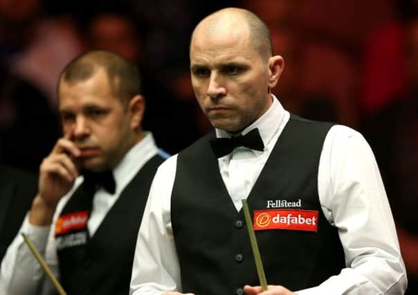 Joe Perry during his Masters defeat to Barry Hawkins.