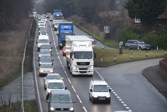 Traffic queues around A1 and Frank Perkins parkway caused by last year's LAMMA event. EMN-150121-172402009