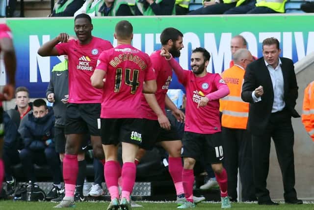 Erhun Oztumer celebrates scoring against Coventry City at the Ricoh Arena.
