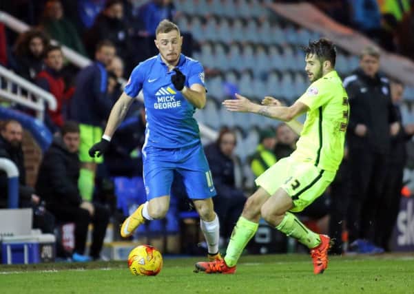 Marcus Maddison in action for Posh against Southend. Photo: Joe Dent/theposh.com.