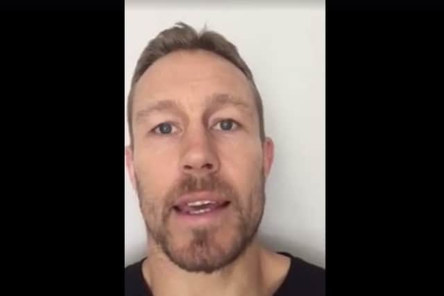 Former England rugby star Jonny Wilkinson records a video message for the #teamgeorge campaign, set up to help Stamford teenager George Robinson. EMN-160119-113524001