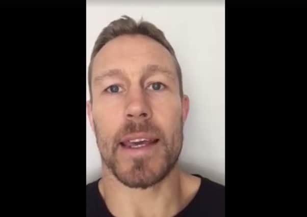 Former England rugby star Jonny Wilkinson records a video message for the #teamgeorge campaign, set up to help Stamford teenager George Robinson. EMN-160119-113524001