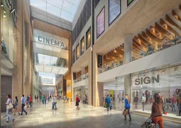 An image shows how the planned cinema will appear in the Queensgate shopping centre.