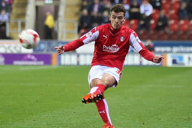 Harry Toffolo in action for Rotherham.