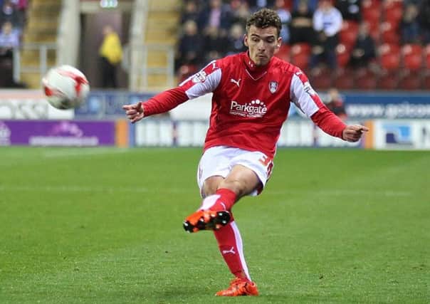 Harry Toffolo in action for Rotherham.