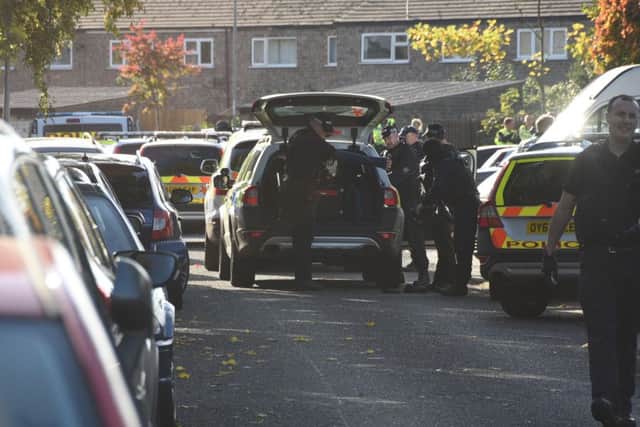 Police at the seige at Watergall, Bretton