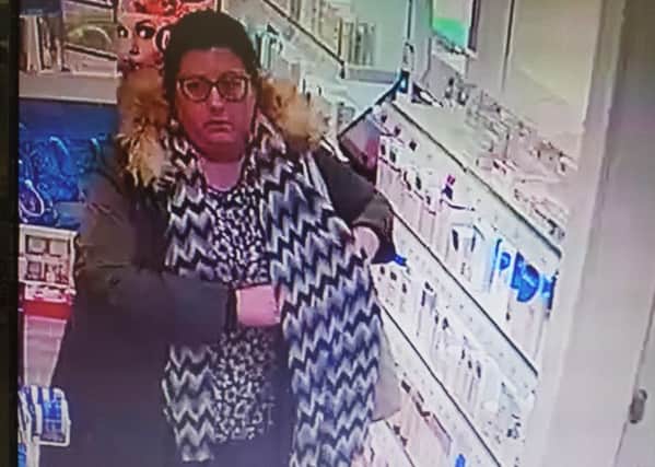 The woman police would like to speak to - CCTV image by Cambridgeshire police