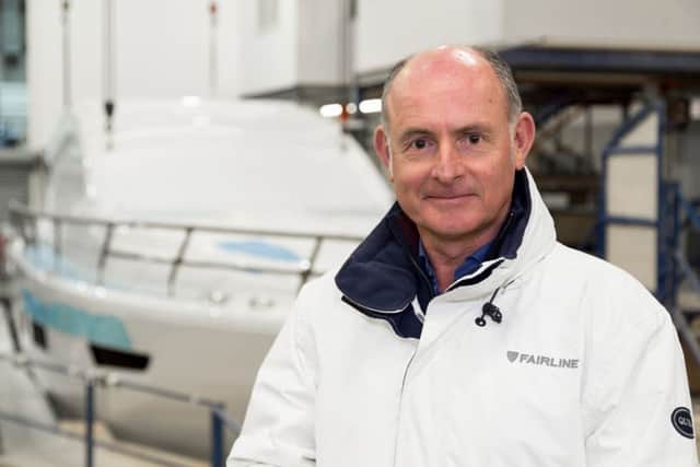 Russell Currie, managing director of Fairline Yachts, at the company's factory in Oundle.