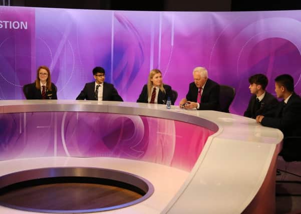 Sixth Form Drama and Politics students at Stamford Endowed Schools were given a unique chance to see behind the scenes of the show and were able to form their own Question Time panel alongside David Dimbleby for their own political debate. EMN-160129-123008001