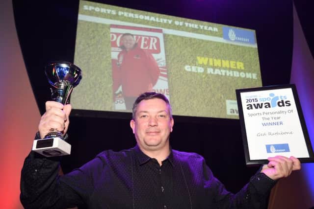 Ged Rathbone with his Sports Personality of the Year prizes. Photo: David Lowndes.