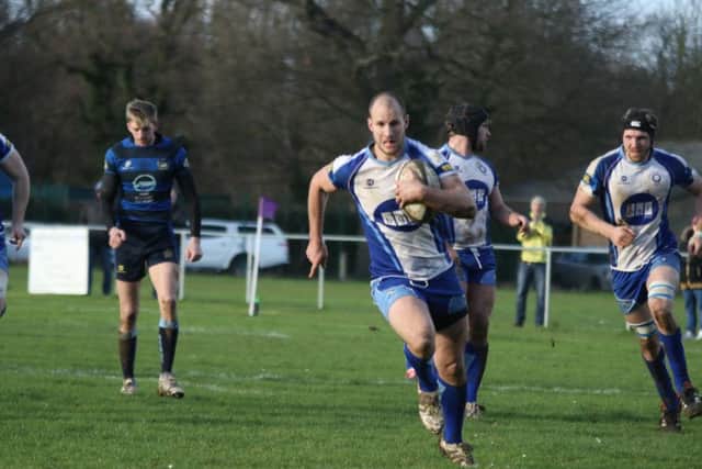 Adam Barnard races in for the second Lions try. Picture: Mick Sutterby