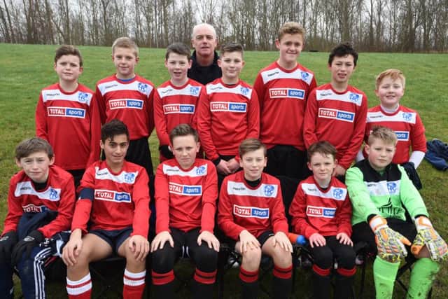 Hampton Navy Under 12s. From the left are, back, Nathan Bellamy, Cameron Eakins, Owen Goodacre, Andy Burrows, Jamie Allen, Ethan Camfield, Jack Brumfield, Alfie Richardson, front, Sam Terry, Gherat Dost, Jake Ginns, Keiran Barker, Cian Burrows, Dominic Cochrane.