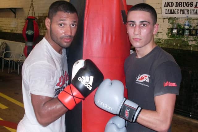 Jordan Gill (right) with Kell Brook.
