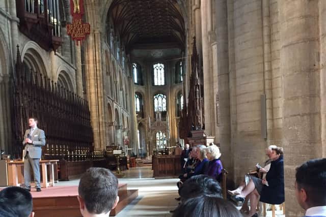 The Duchess of Cornwall in Peterborough Cathedral