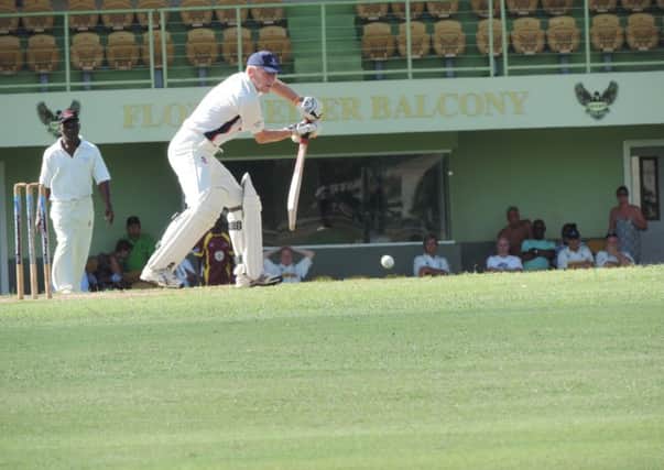 Nick Andrews in action for England in the West Indies.