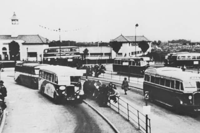 Peterborough's old bus station with the Lido in the background