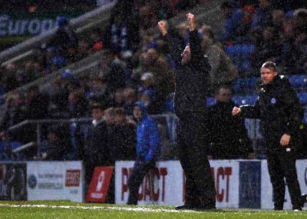 This is Posh manager Graham Westley's reaction at the final whistle at Chesterfield. Photo: Joe Dent/theposh.com.