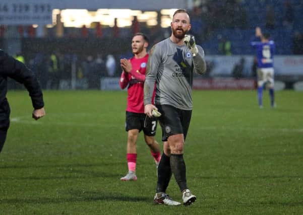 Ben Alnwick after helping Posh to a 1-0 win at Chesterfield. Photo: Joe Dent/theposh.com.