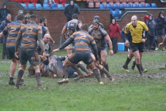 More action from the Old Halesonians v Peterborough Lions match. Picture: Mick Sutterby