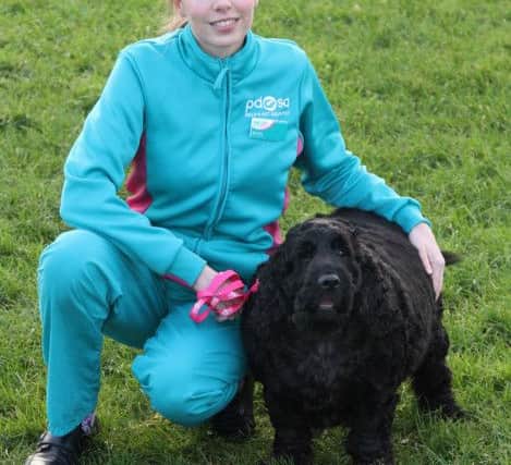 Diesel with PDSA Vet Nurse Rosie Daniels
