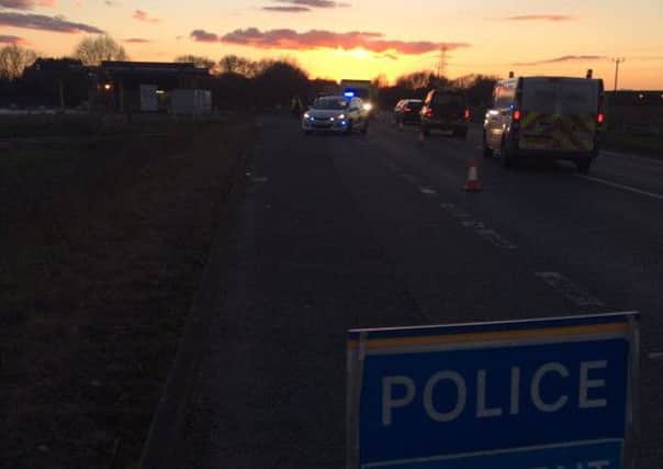 The scene on the A47 near Wisbech this evening