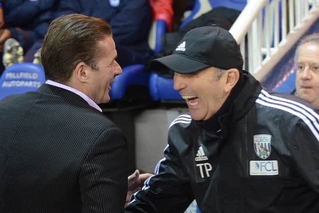 Rival managers Graham Westley of Posh (left) and Tony Pulis before the fourth round FA Cup replay. Photo: Joe Dent/theposh.com.