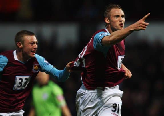 Jack Collison celebrates a special West Ham moment in 2009.