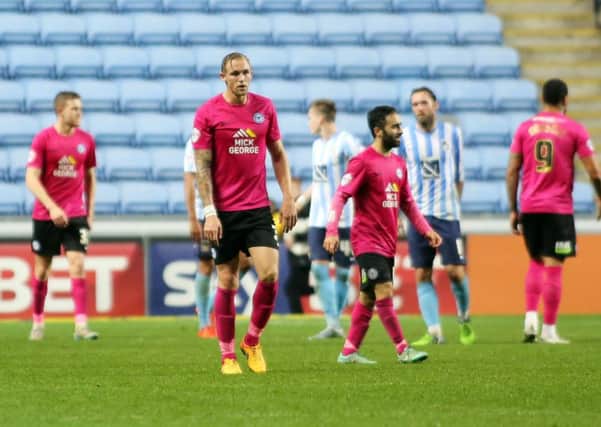 Jack Collison walks off the pitch after his last Footballe League appearance for Posh at Coventry. Photo: Joe Dent/theposh.com.