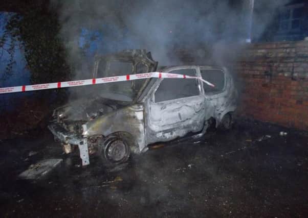 The damaged car - photo by Cambridgeshire Fire and Rescue Service