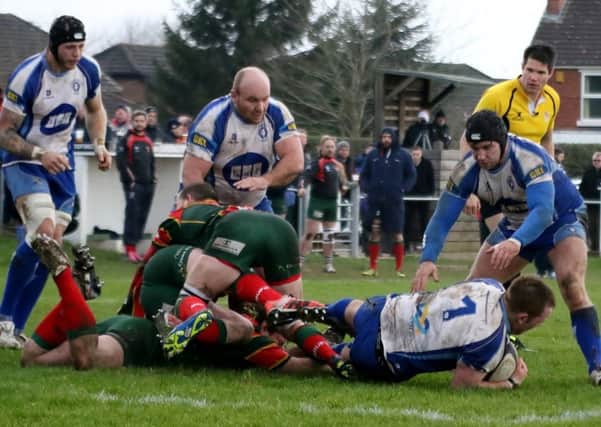 Josh Waller drives forward for the Lions against Sandbach. Picture: Mick Sutterby