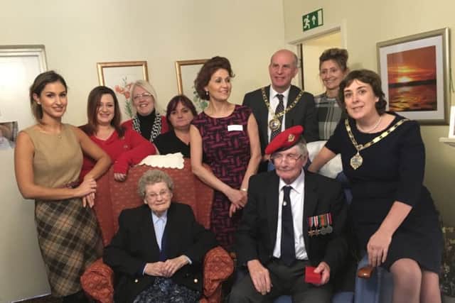 Terry with family, friends and Mayor of Peterborough John Peach