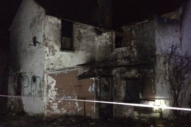 The burnt out house in Haddon