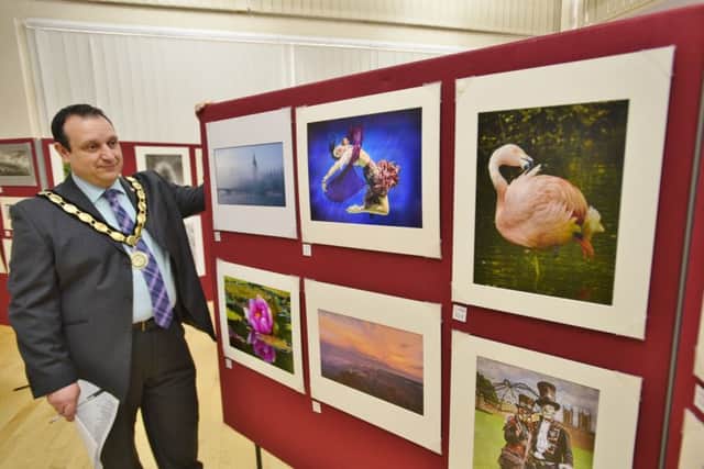 Market Deeping mayor Coun Wayne Lester at the Deepings Camera Club annual exhibition at Deepings Community Centre, Godsey Lane, Market Deeping. Photo by David Lowndes.
