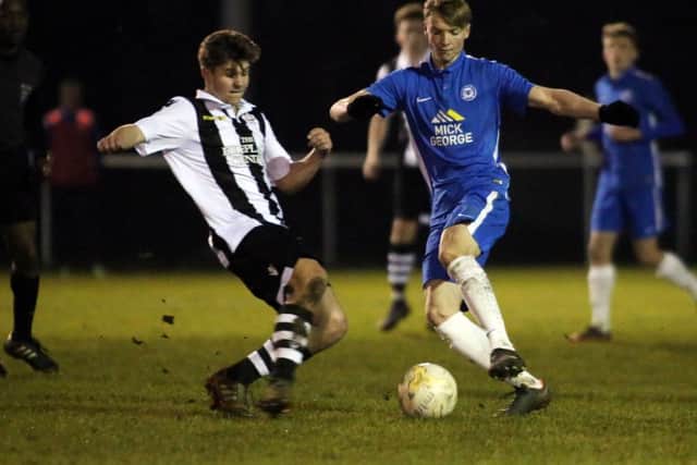Luke Noble on the ball for Posh. Picture: Joe Dent