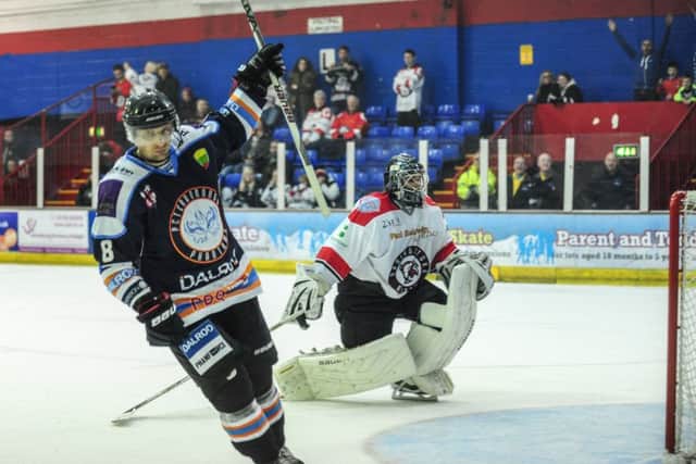 Darius Pliskauskas fired Phantoms ahead at Milton Keynes.
