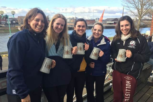 The Peterborough City Rowing Club crew which won on the Trent.