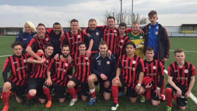 Pinchbeck United are pictured after their 4-0 win over AFC Stanground.