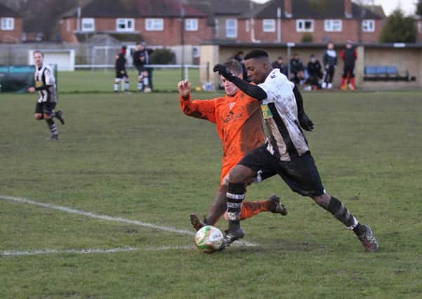 Jezz Goldson-Williams during his debut for Peterborough Northern Star against Oadby. Photo: Tim Gates.