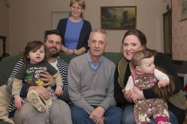 Left to right: Buddy, Lewis, Jim, Kirsty and Bonnie (rear: Jim's wife Tina)