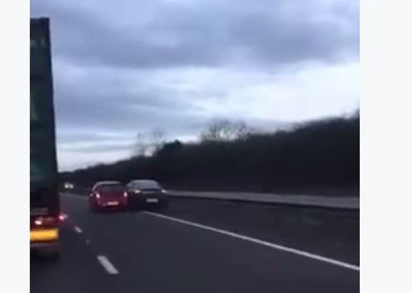 Footage courtesy of contributor to 'Driving like a t**t in Grantham'.